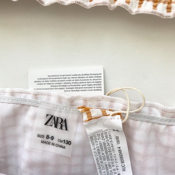 Zara NWT mustard grid plaid 2 pc bikini 8-9Y - Picture 4 of 6